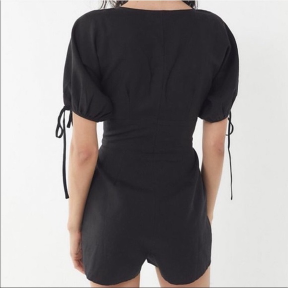 Urban Outfitters Black Button Down Linen/Cotton Blend  Romper size XS - Picture 3 of 9
